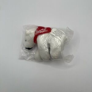 Coca Cola Coke Mini Plush Polar Bear w/ Holiday Red Scarf 4” 2016 (NEW)